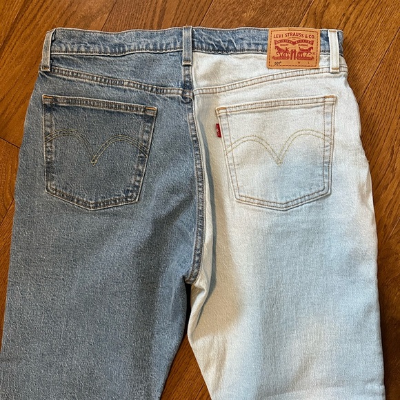 Levi's Women's 501 Original Selvedge Two-Tone High Rise Cropped Jeans - Picture 4 of 6